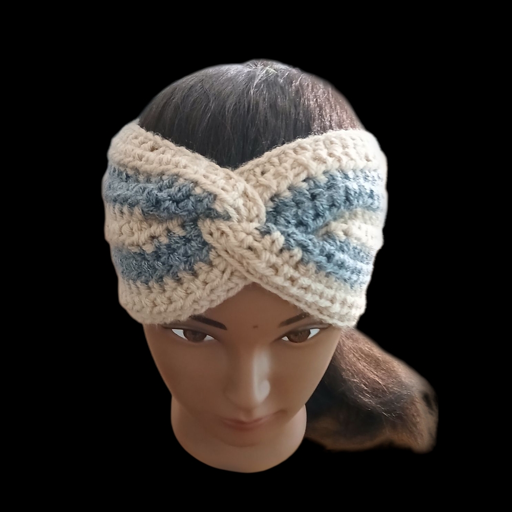 Handmade Crocheted Womens Twisted Ear Warmer/Headband